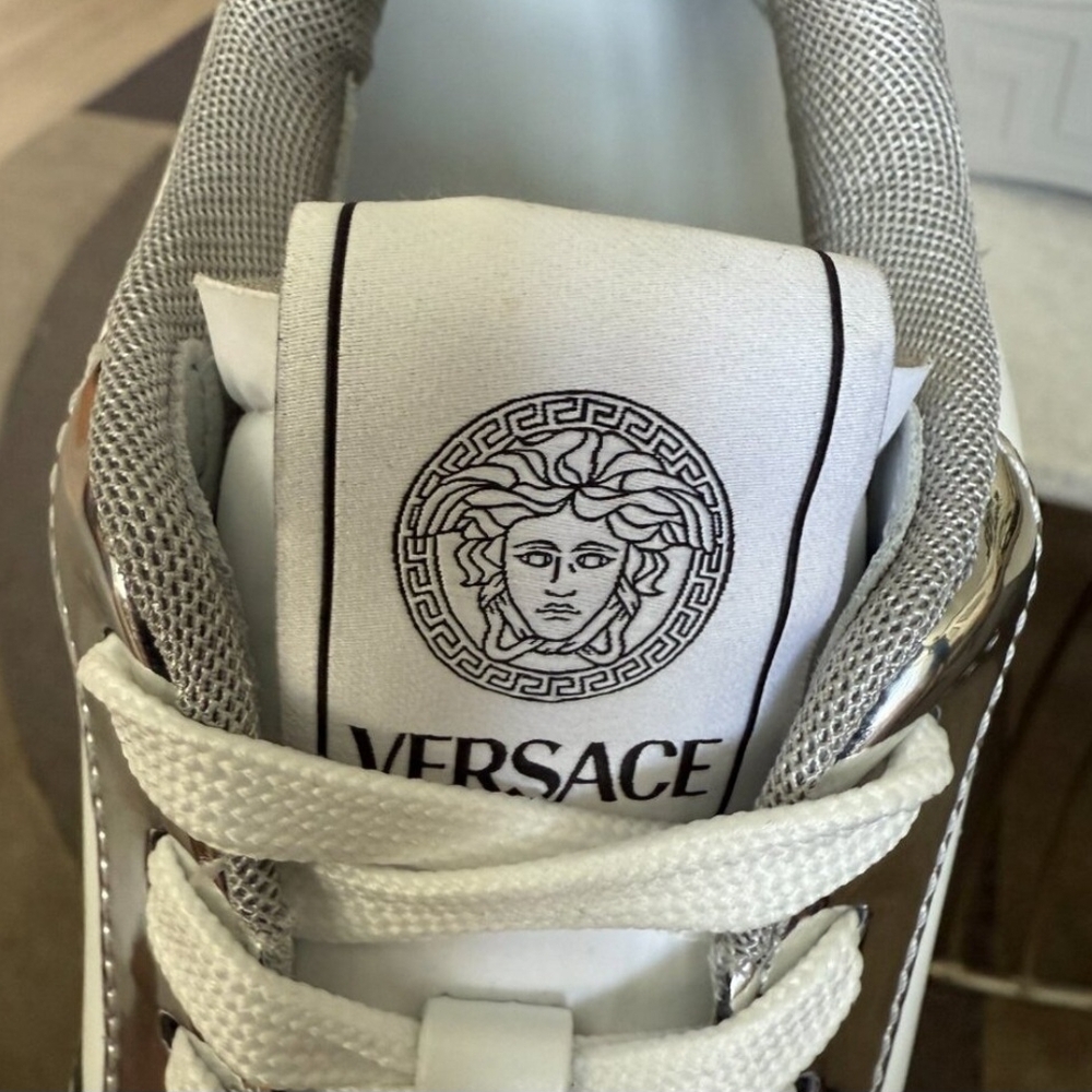 Versace MedusaMensLeather White/Silver Sneakers 11 US EU (44 - Picture 7 of 10